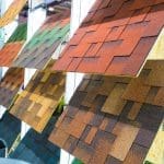 A store display of multiple shingle colors.