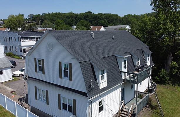 a view of a new residential roof