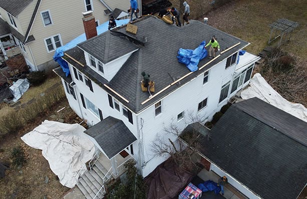 a home roof being installed