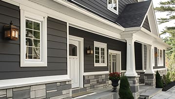A residence with fiber cement siding.